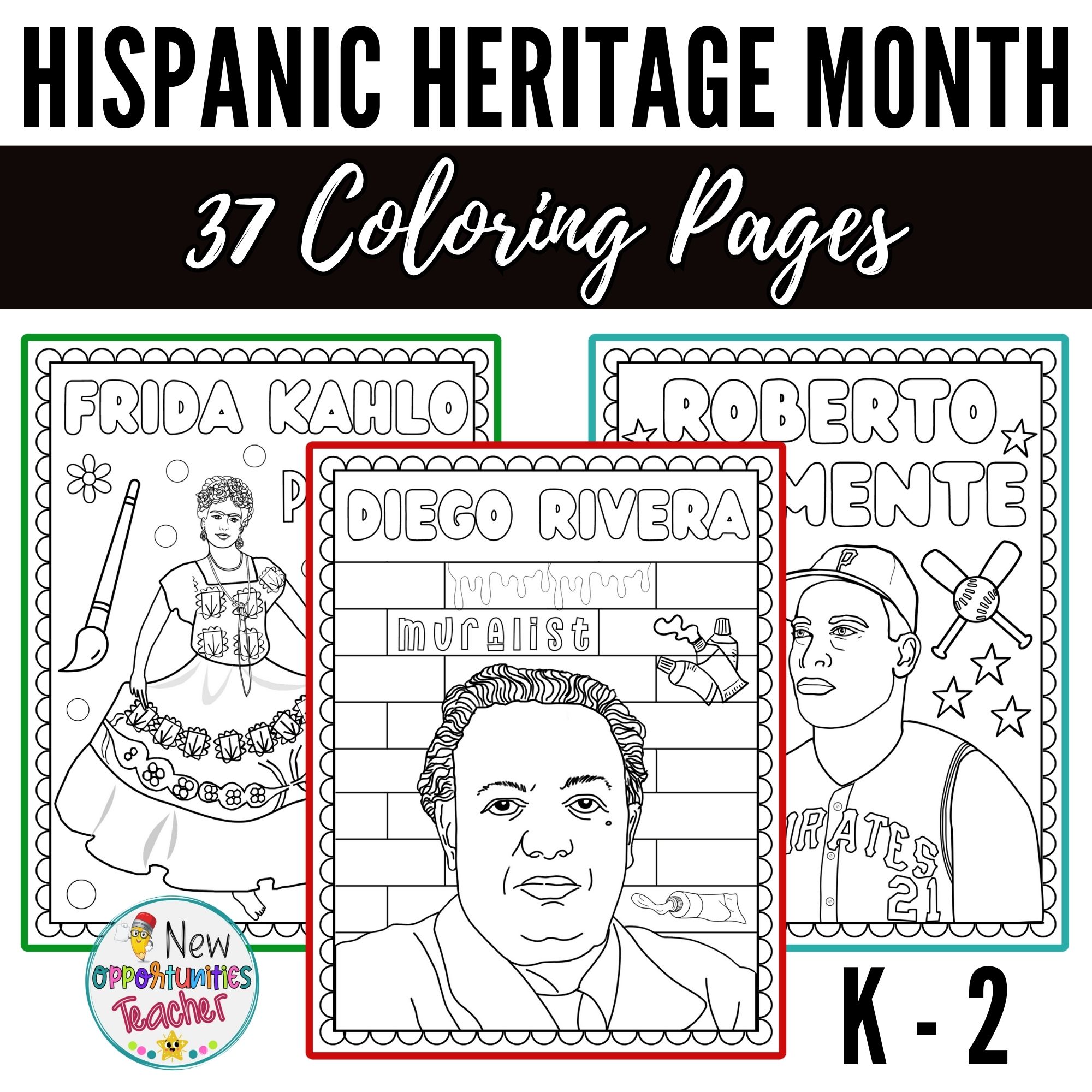 Hispanic heritage month coloring pages famous hispanic icons coloring sheets made by teachers