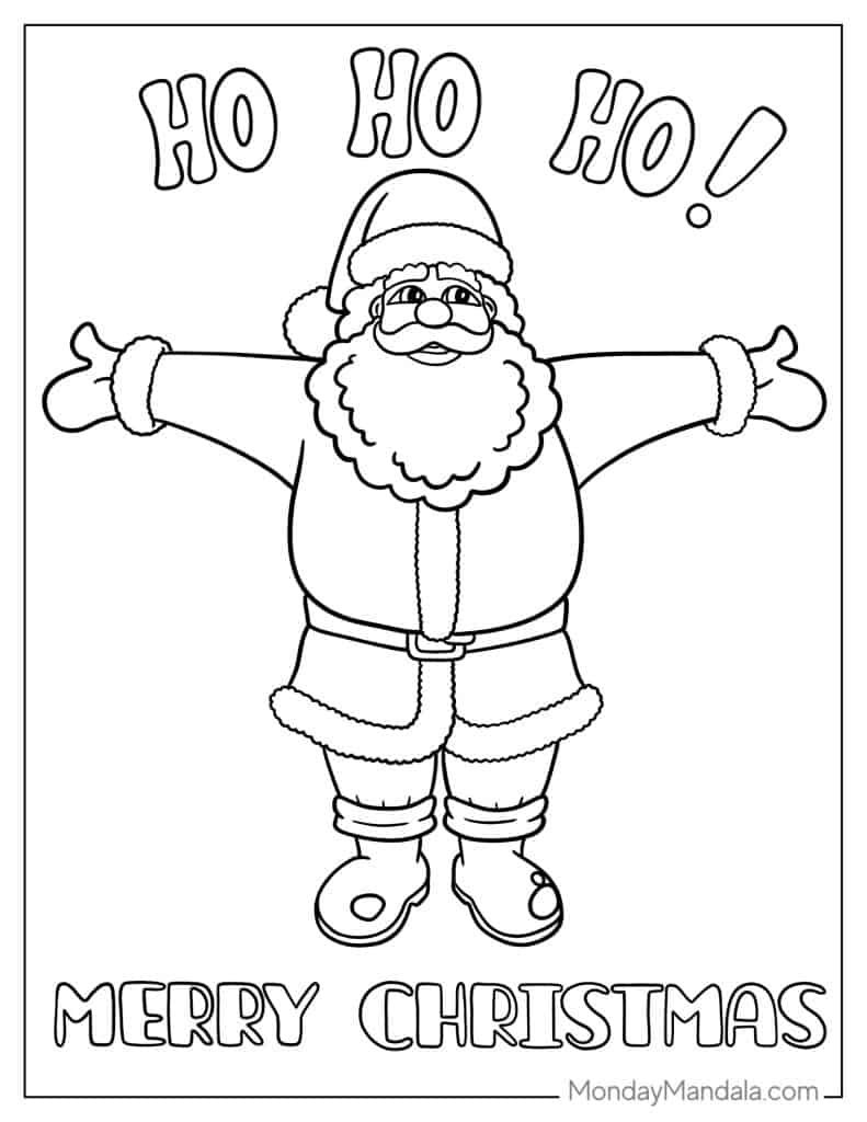 Santa coloring pages free pdf printables