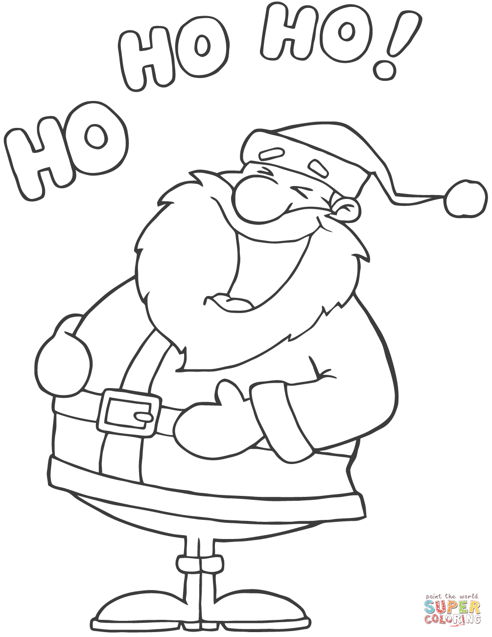 Santa claus ho ho ho coloring page free printable coloring pages