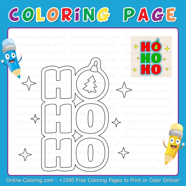 Ho ho ho free online coloring page