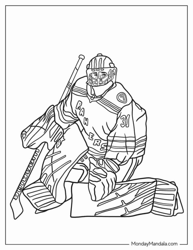 Hockey nhl coloring pages free pdf printables