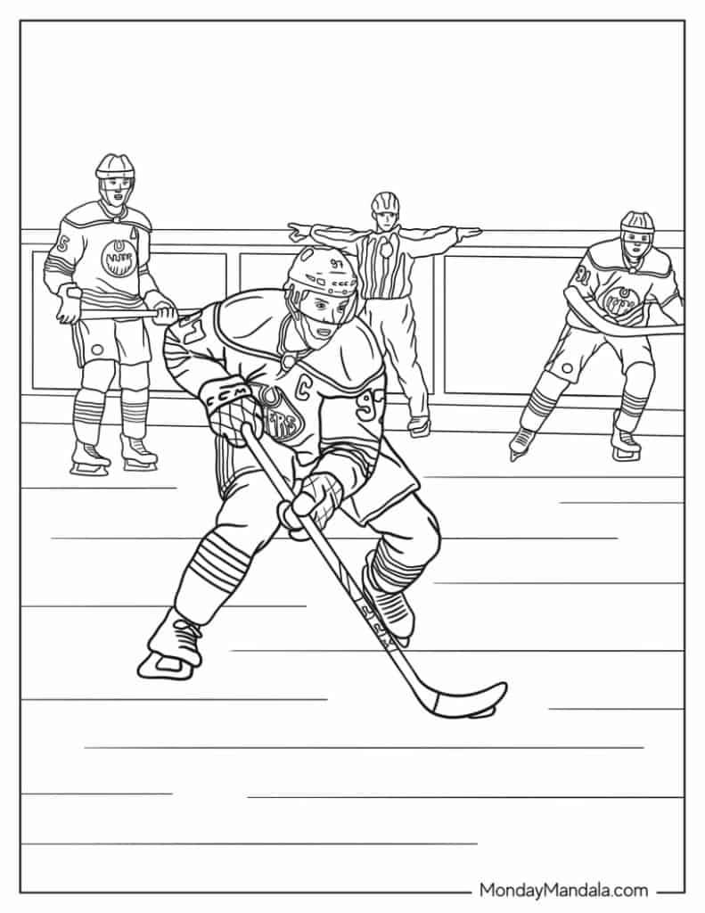 Hockey nhl coloring pages free pdf printables