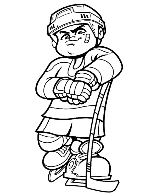 Printable hockey player coloring page