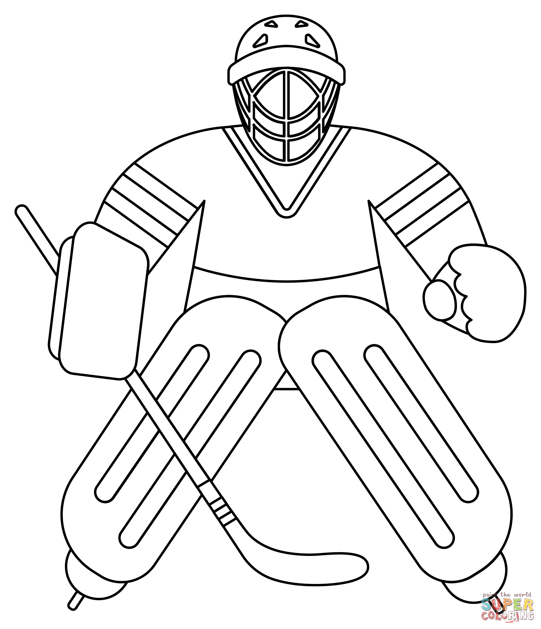 Hockey goalie coloring page free printable coloring pages