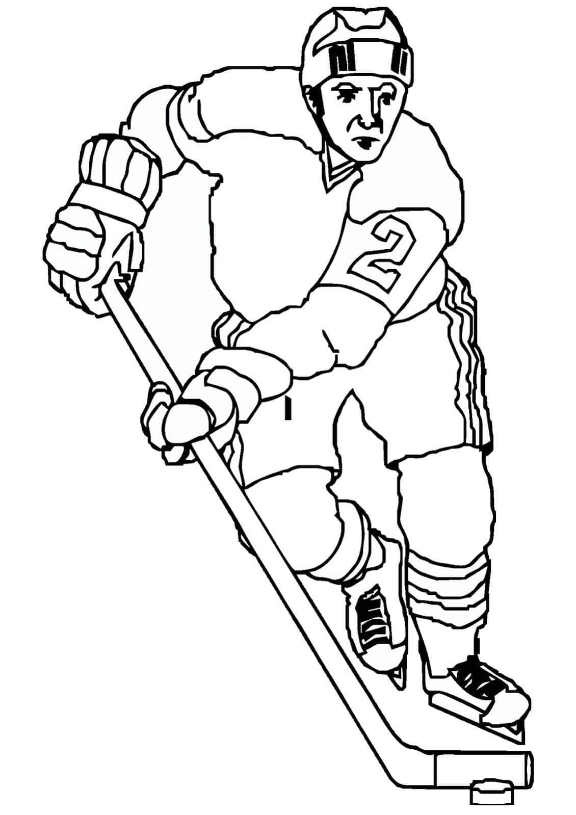 Hockey player coloring page