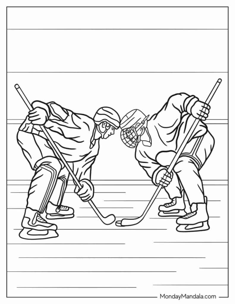 Hockey nhl coloring pages free pdf printables