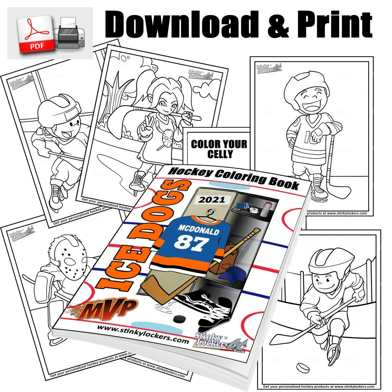 Hockey themed coloring pages