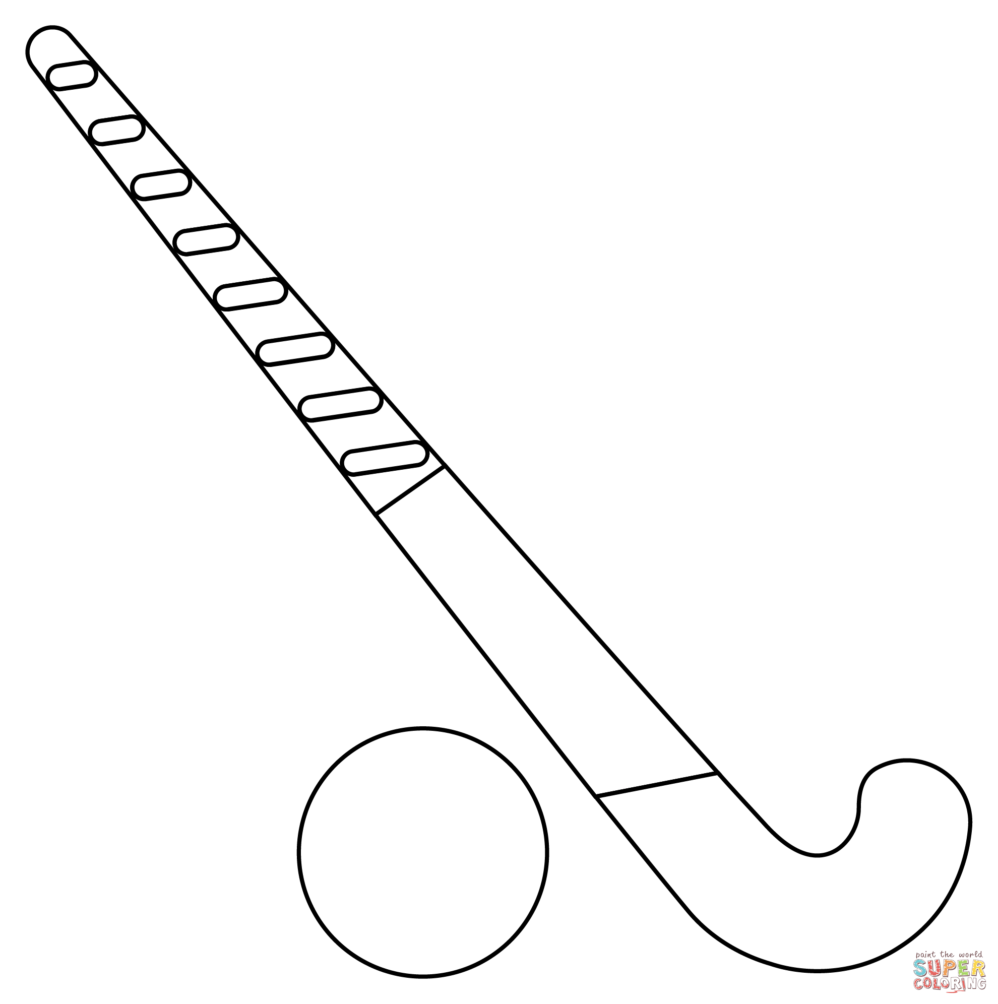 Field hockey stick and ball coloring page free printable coloring pages