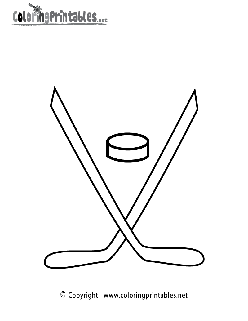 Free printable hockey coloring page