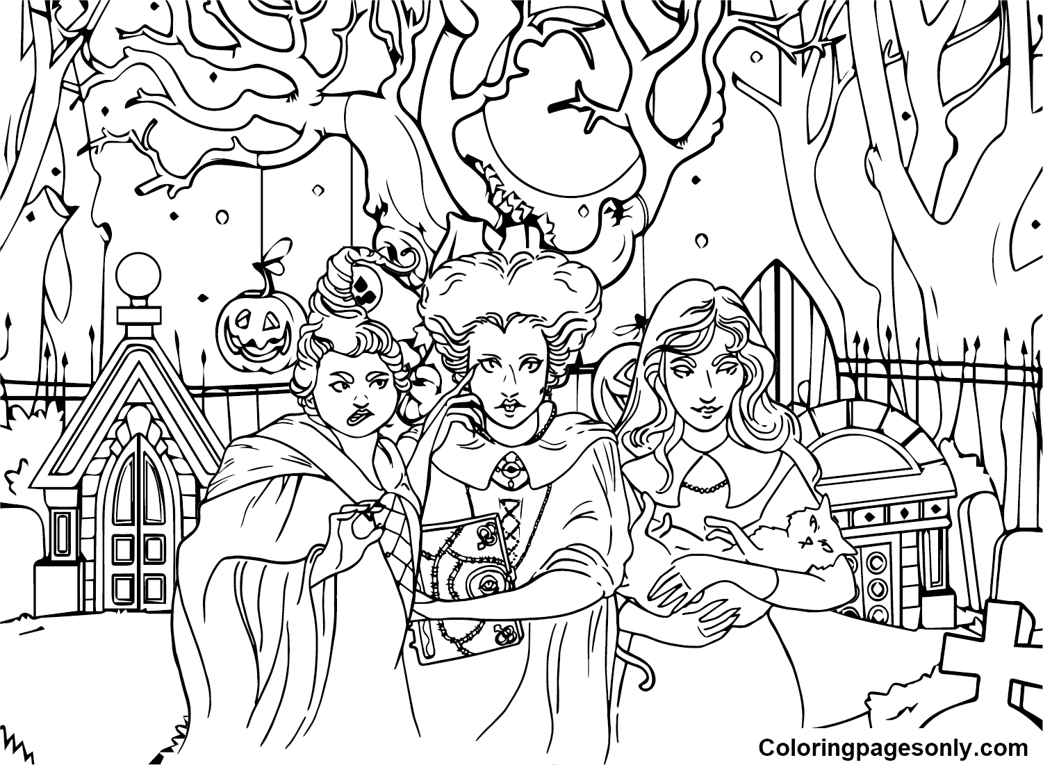 Hocus pocus coloring pages printable for free download