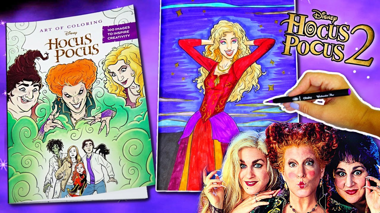 Disney hocus pocus book art coloring of sarah sanderson witch