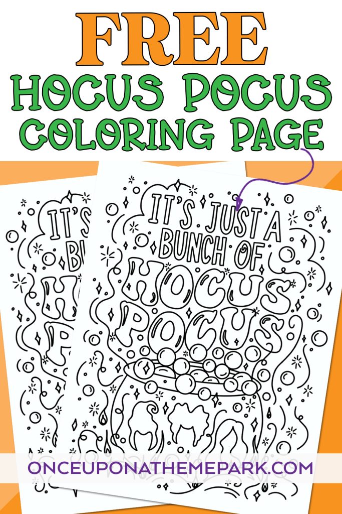 Hocus pocus coloring page free printable â once upon a theme park