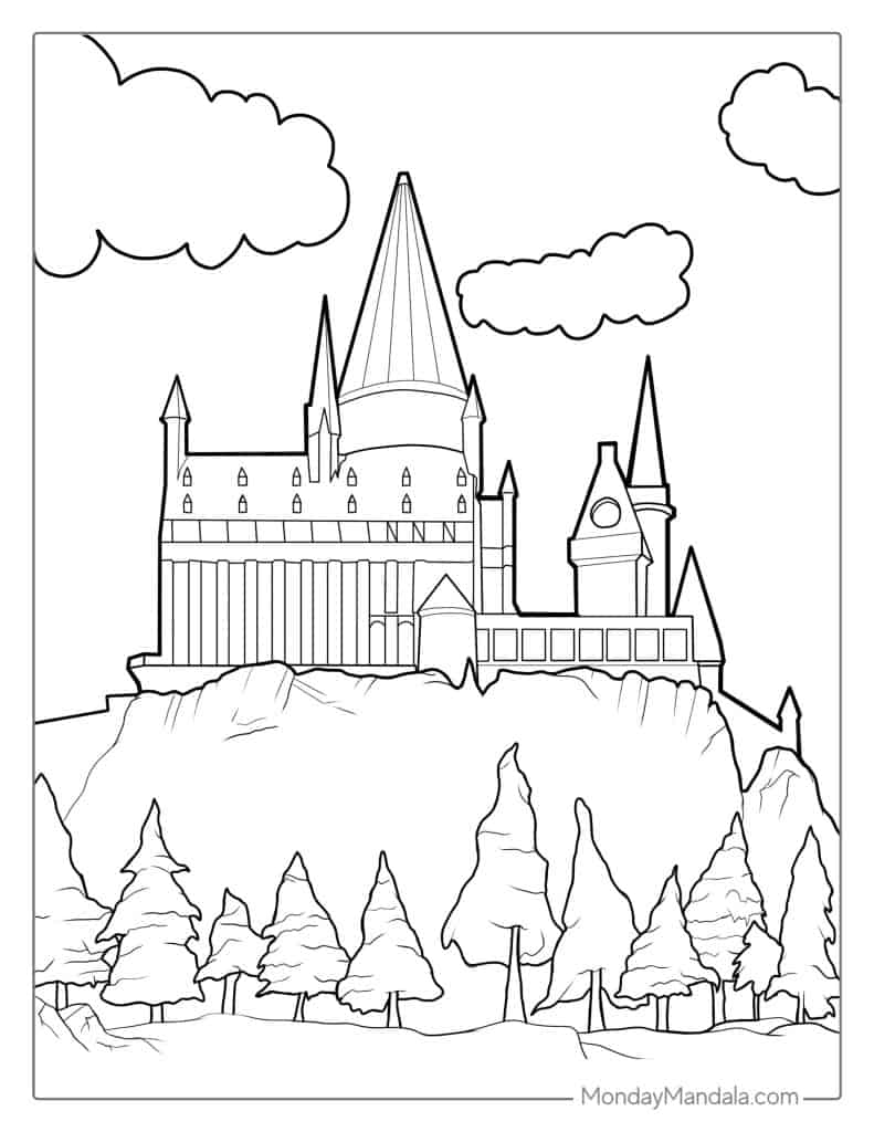 Castle coloring pages free pdf printables