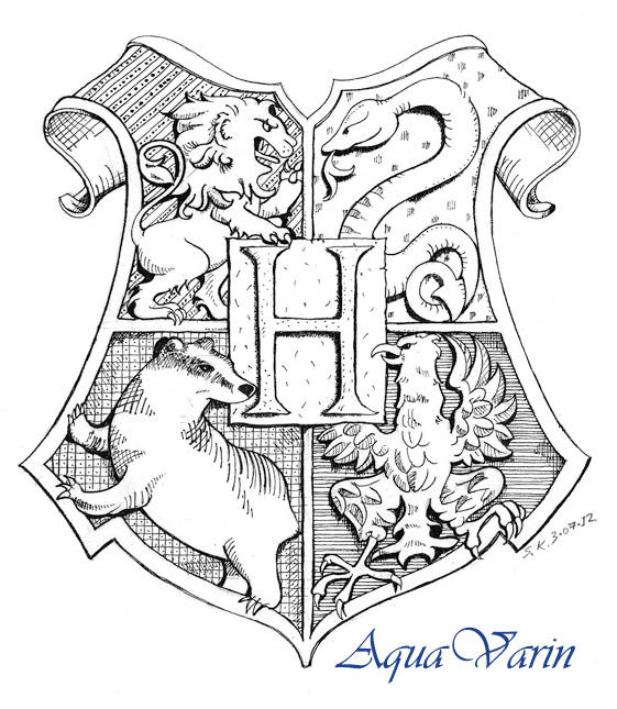 Hogwarts crest by aquavarin on