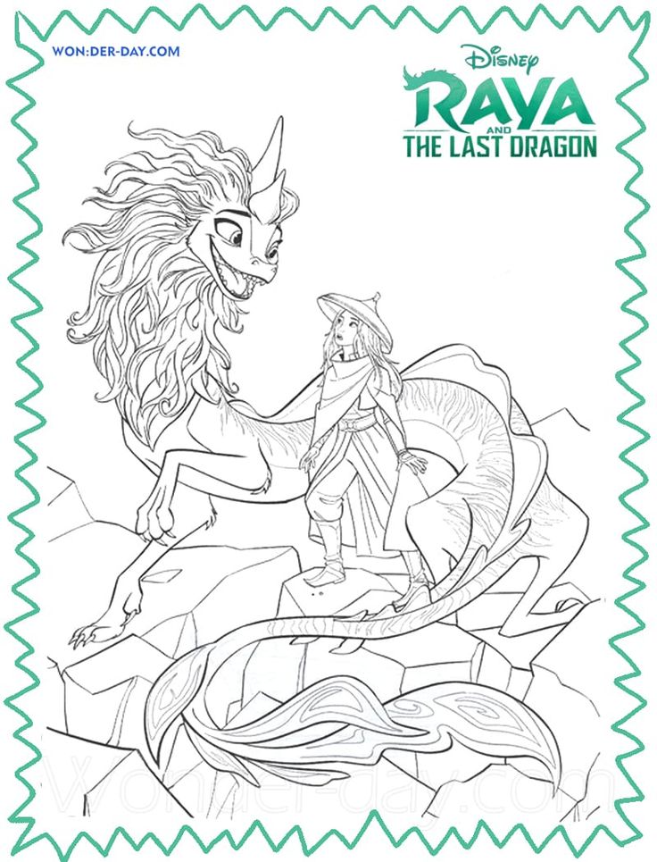 Raya and the last dragon coloring pages