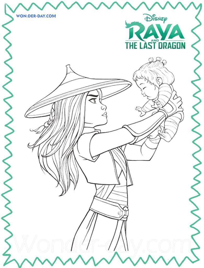 Raya and the last dragon coloring pag