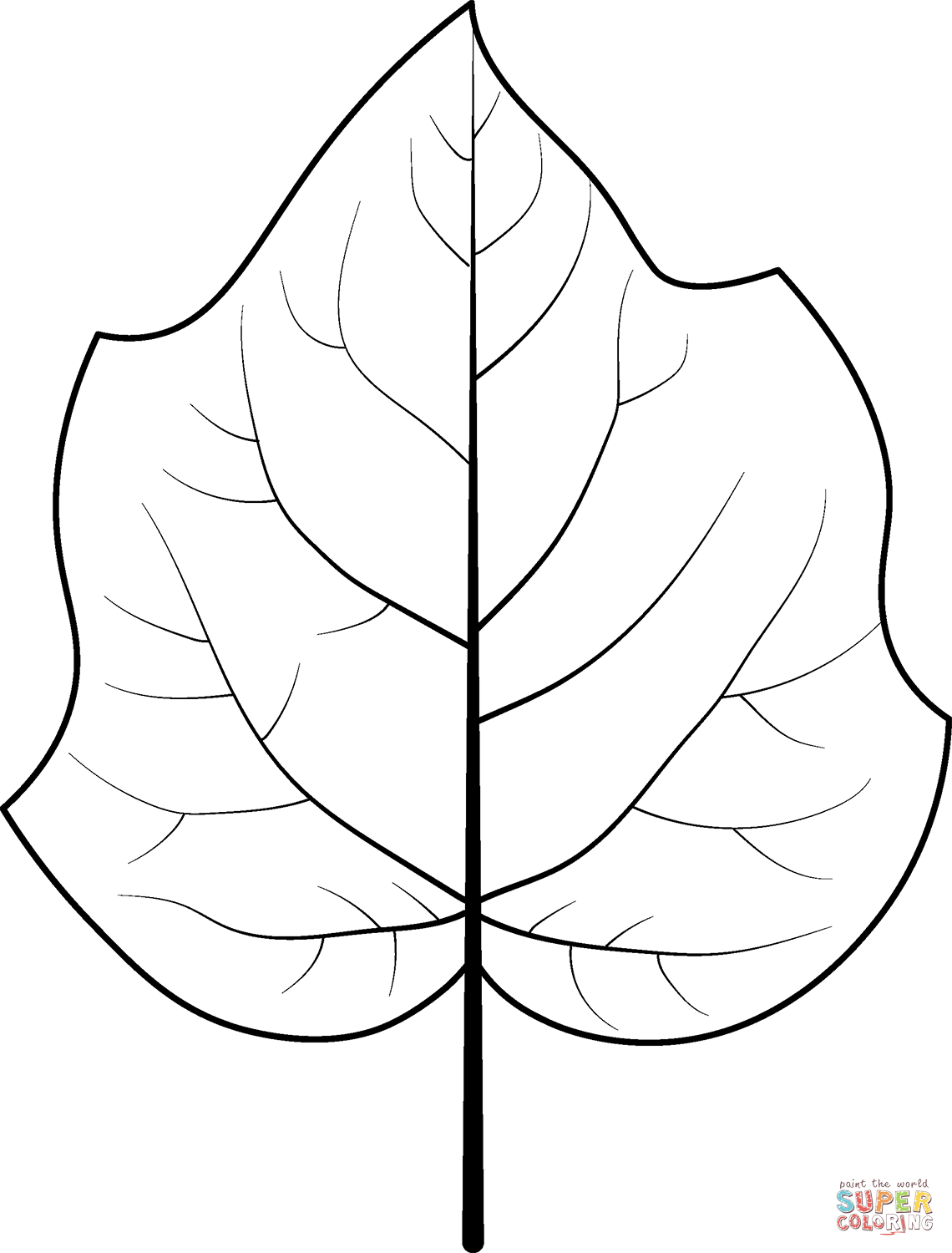 Foxglove tree leaf coloring page free printable coloring pages