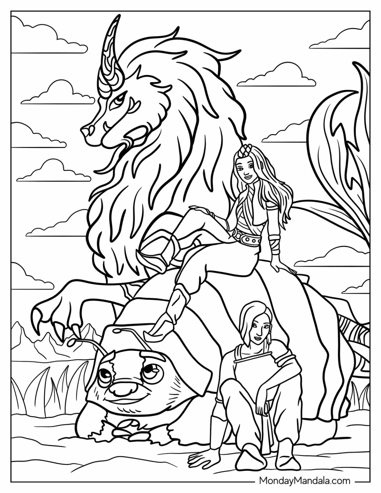 Raya the last dragon coloring pages free pdfs