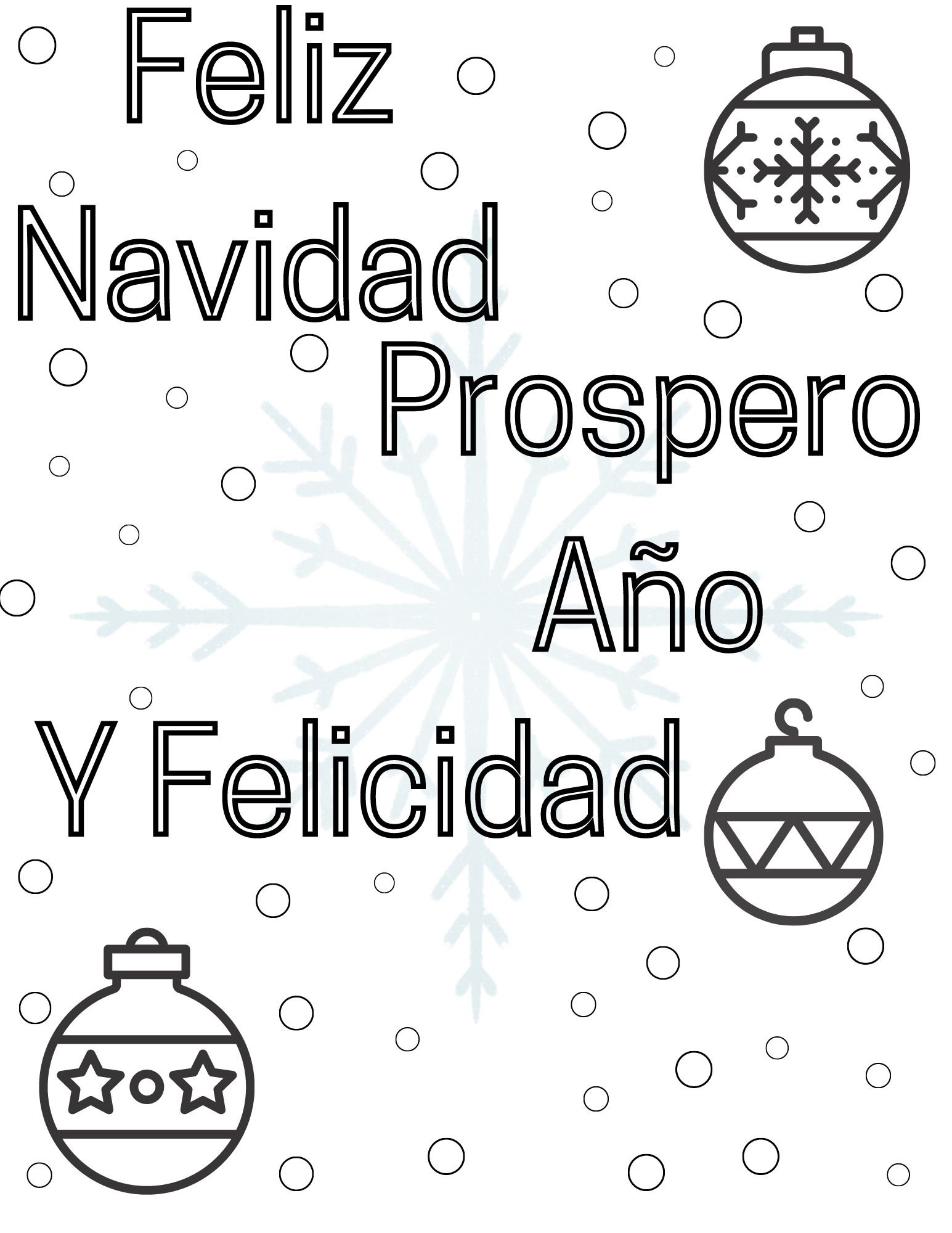 Feliz navidad coloring page christmas coloring page prospero aão y felicidad pagina para colorear de navidad