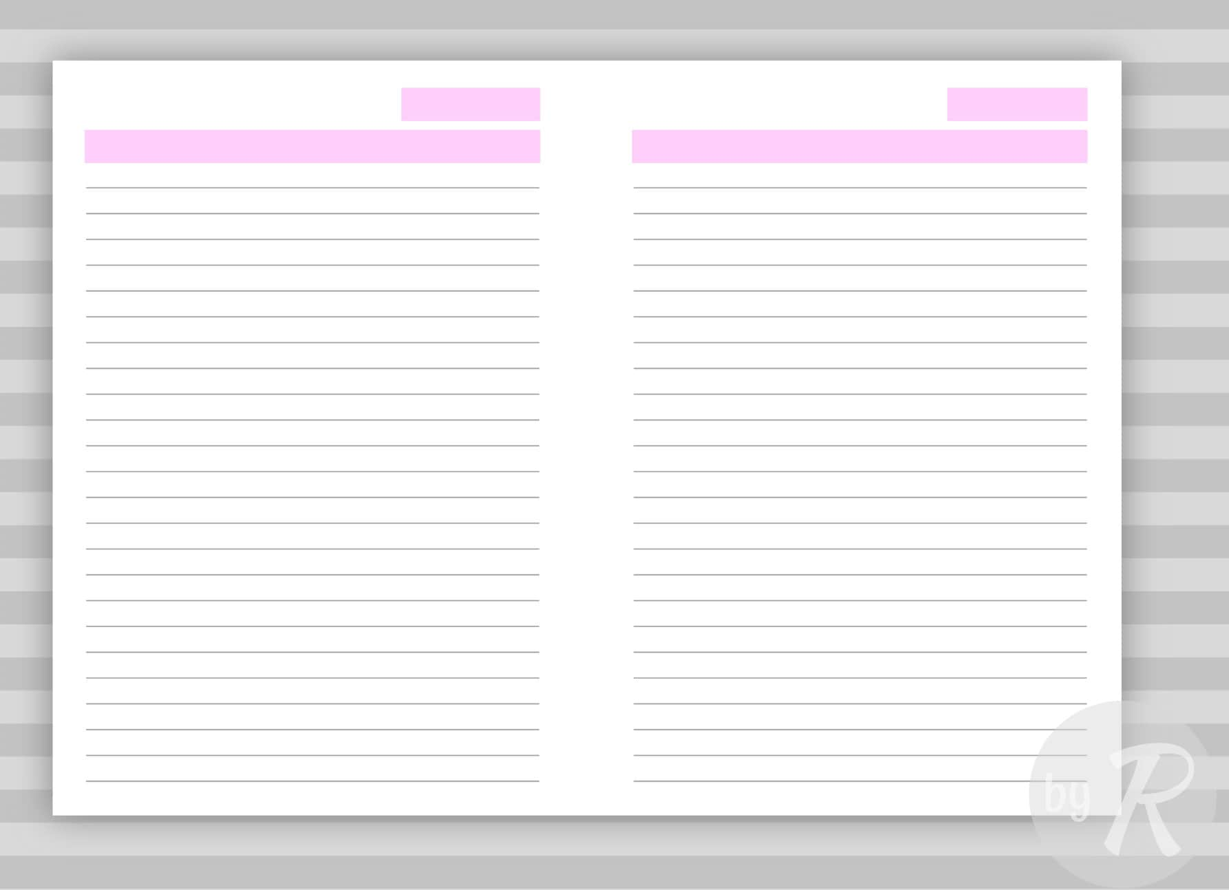 Printable kit of ruled sheets pdf file to print black and white or color excellent print quality