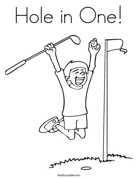 Hole in one coloring page