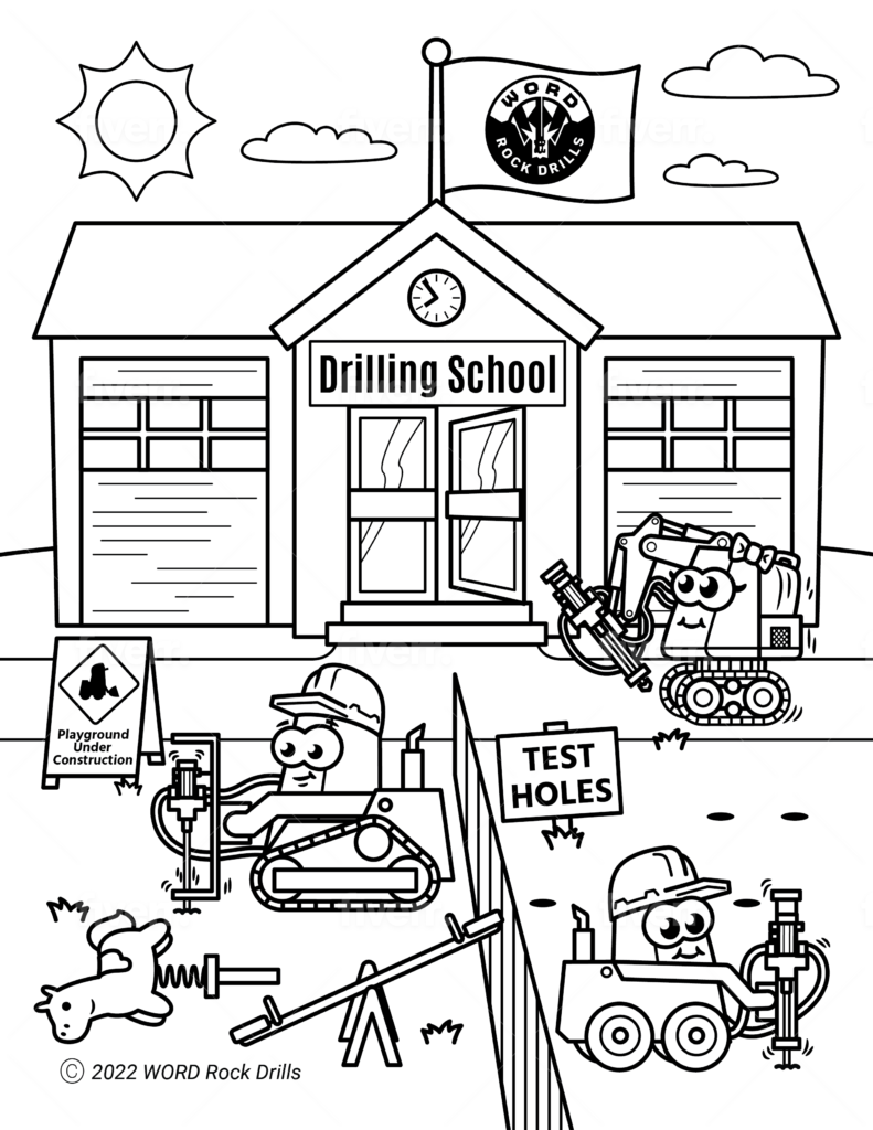 Free rock drill coloring pages to pass the time word rock drills