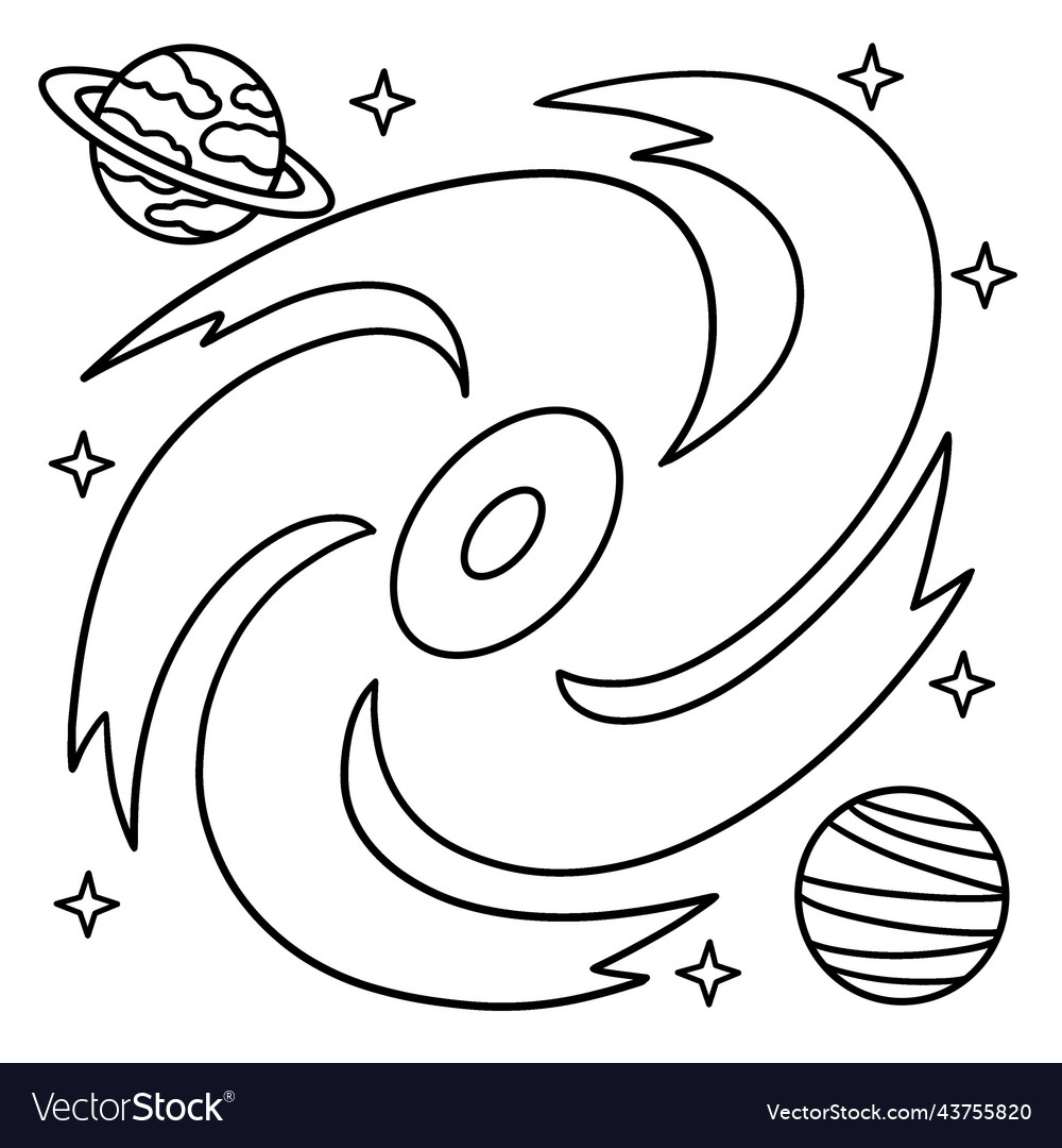 Black hole coloring page for kids royalty free vector image