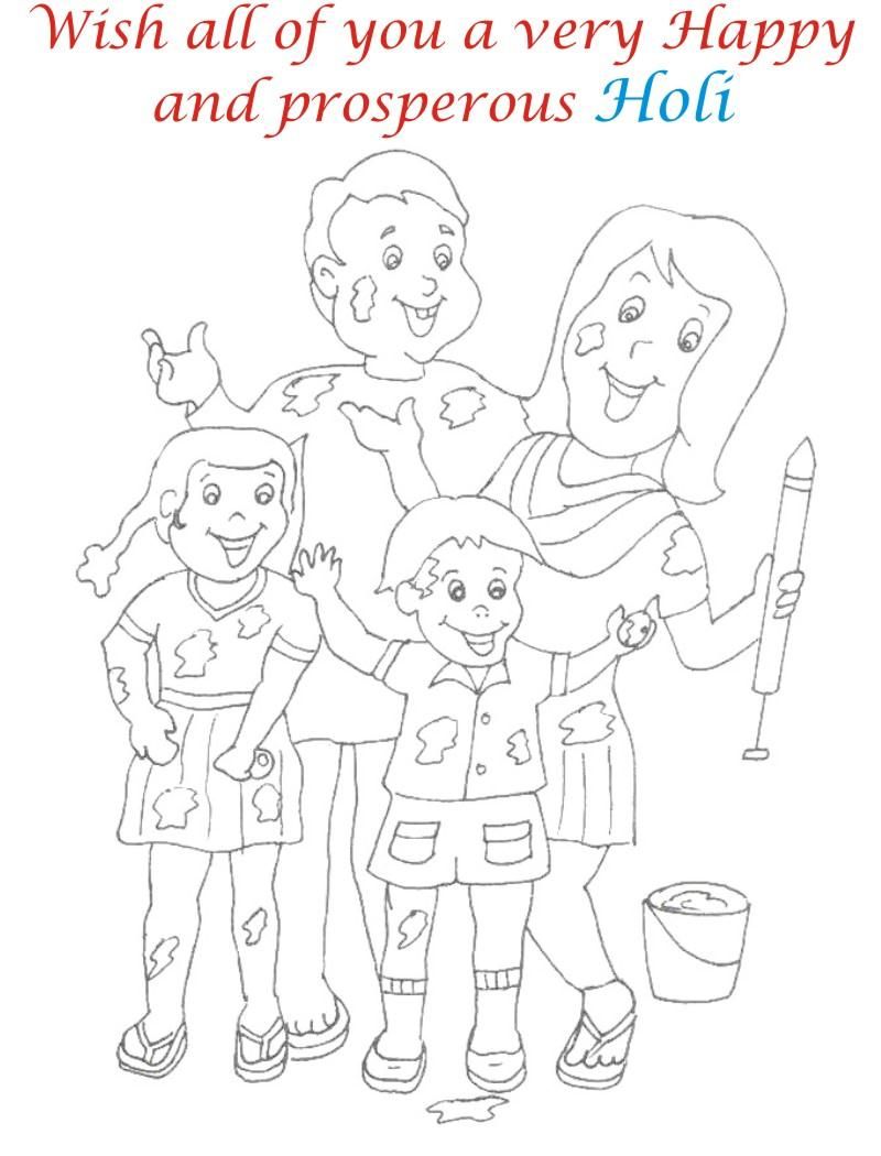 Holi coloring printable pag for kids happy diwali imag holi celebration diwali drawing