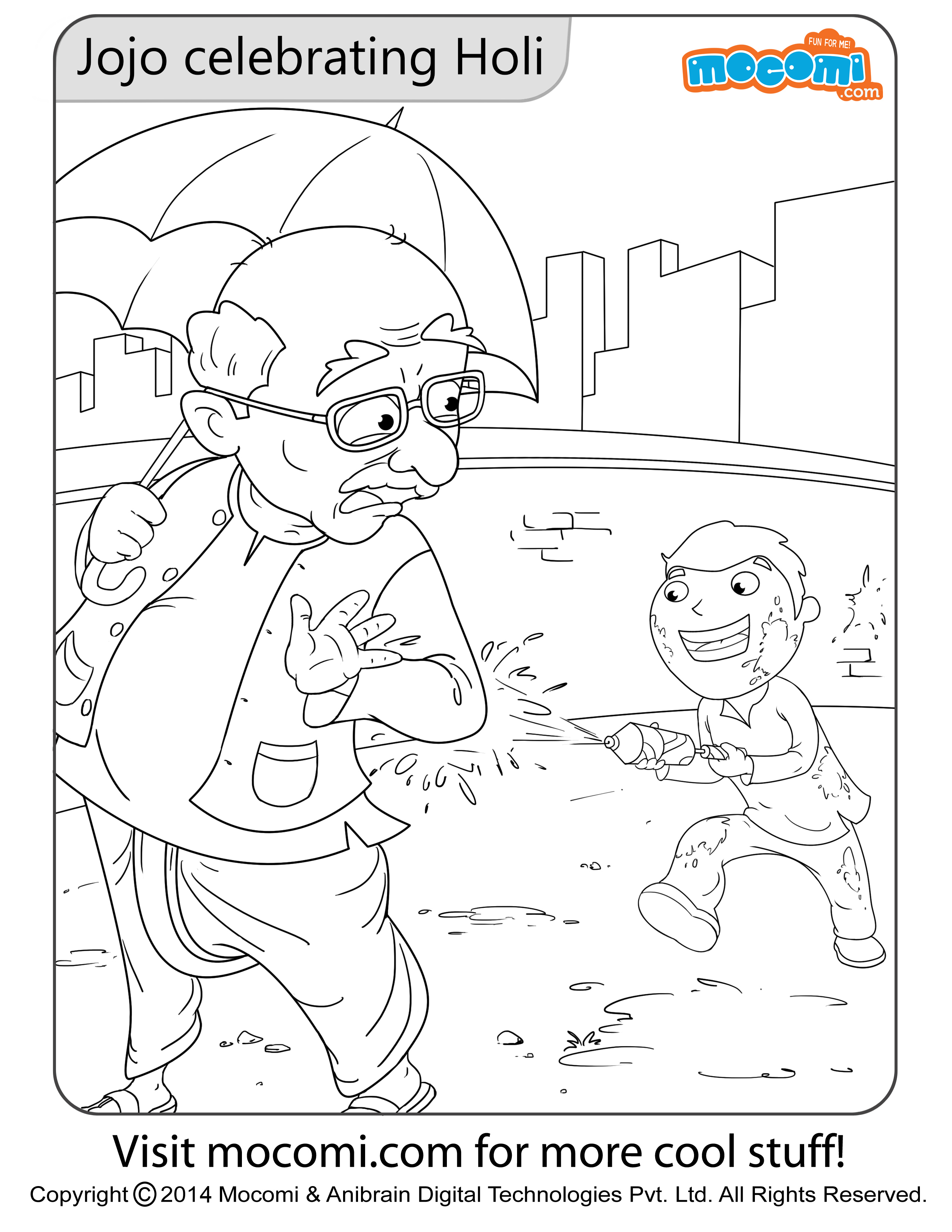 Jojo holi colouring page