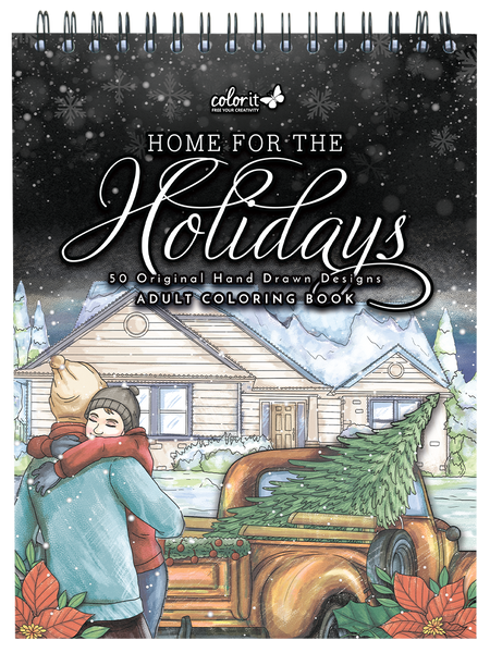 Home for the holidays adult coloring book