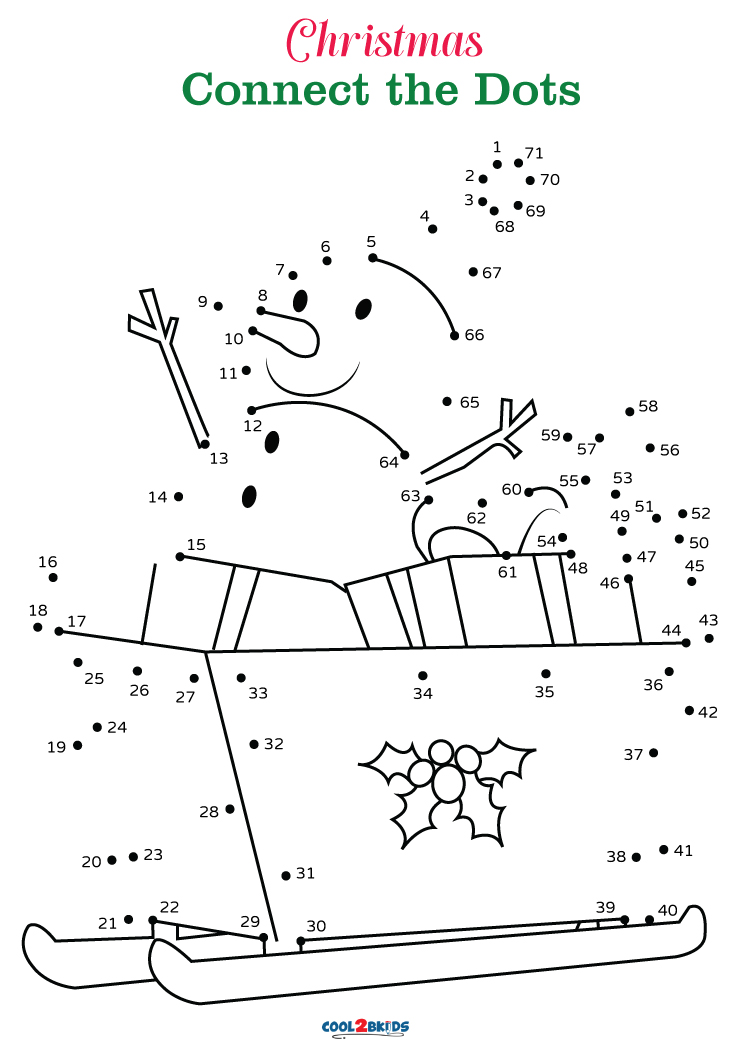 Free christmas dot to dot printables