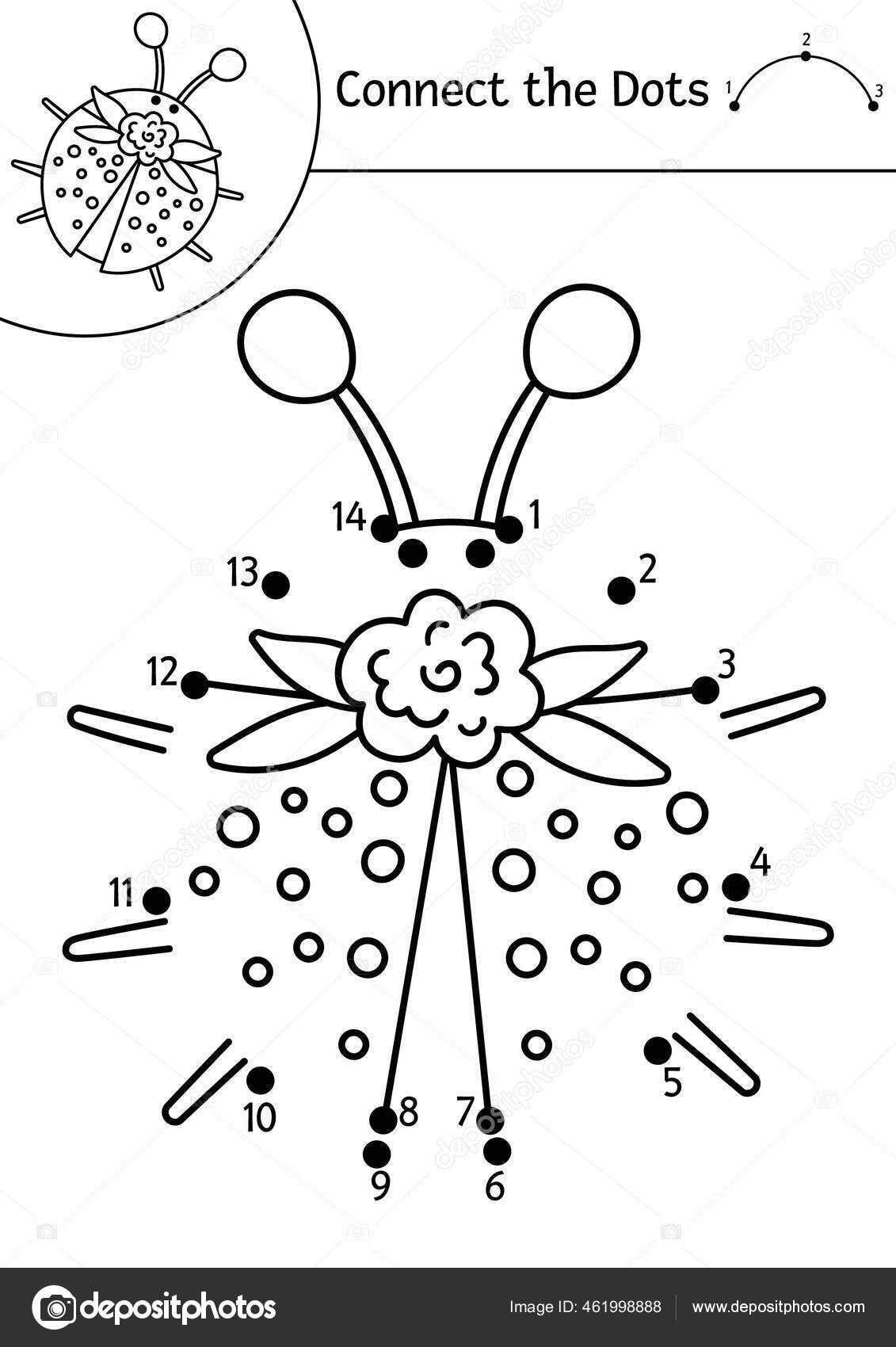 Vector dot dot color activity cute ladybird spring holiday connect stock vector by lexiclaus