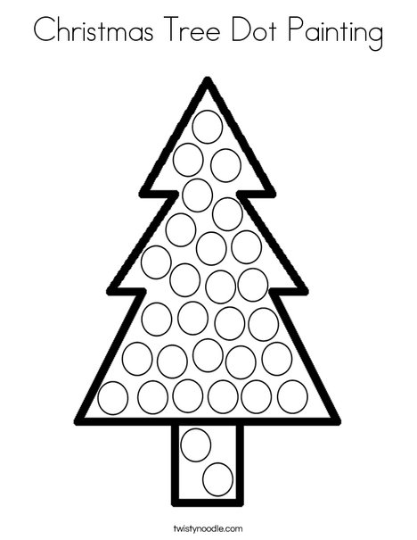 Christmas tree dot painting coloring page