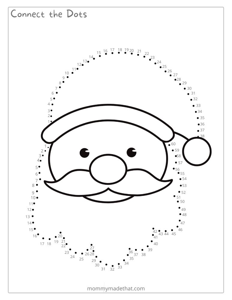 Free printable christmas dot to dot