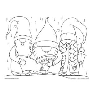 Download fun gnome coloring pages for adults and kids