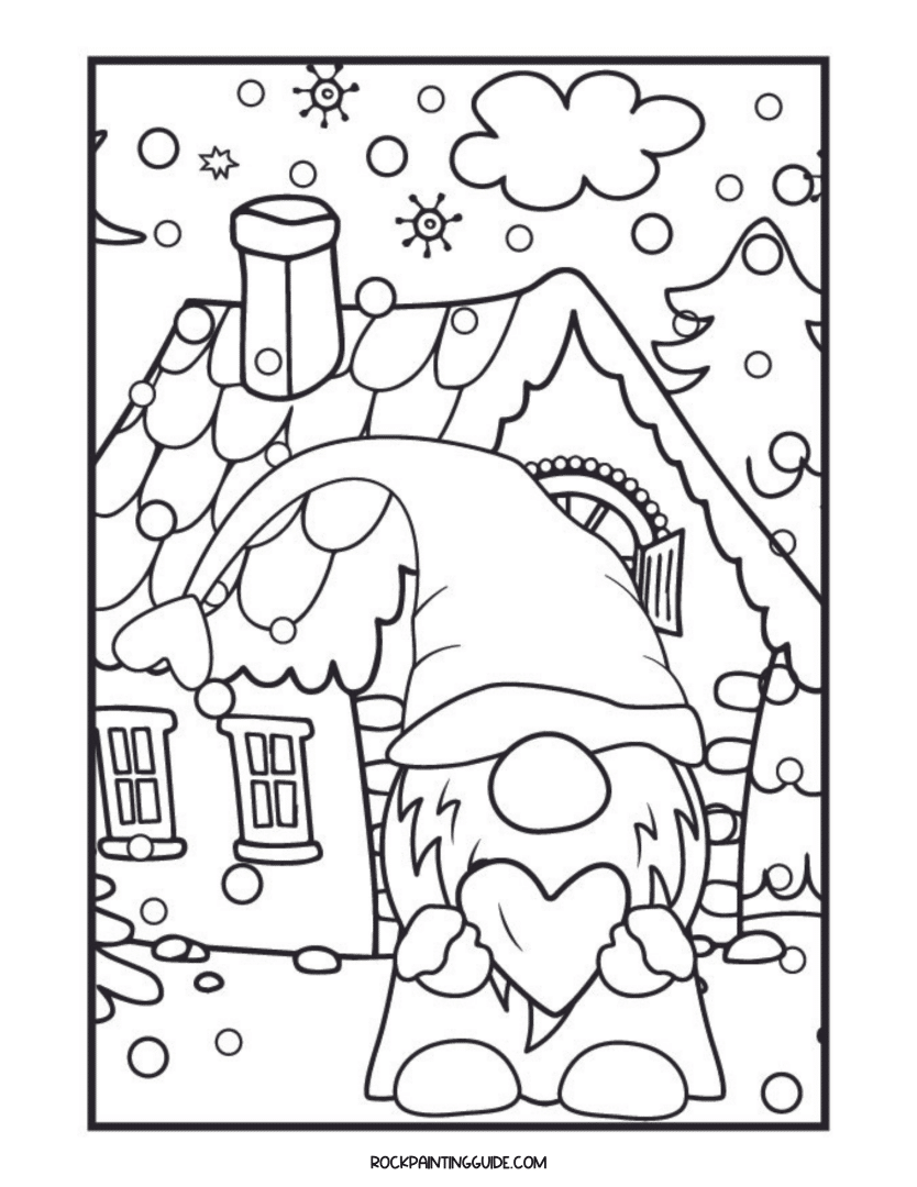 Cute christmas gnome coloring pages free printables