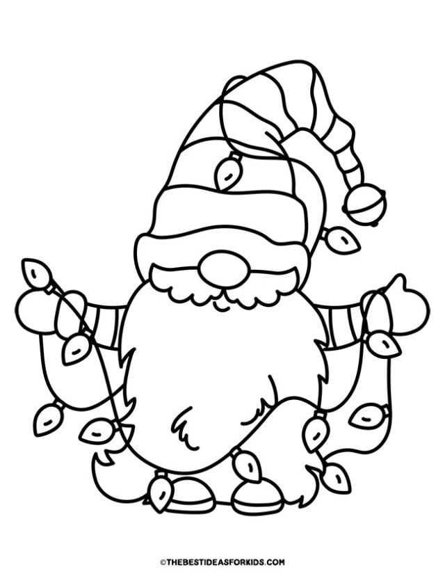 Gnome coloring pages free printables