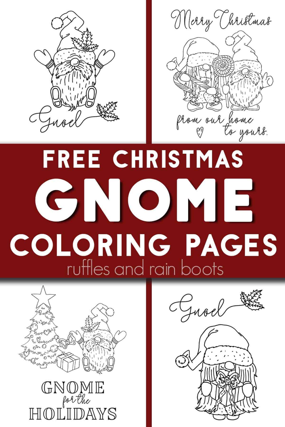 Gnome coloring pages both printable and digital