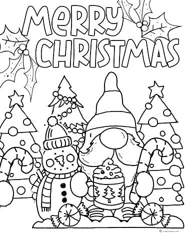 Joyful christmas coloring pages