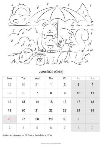 June calendar