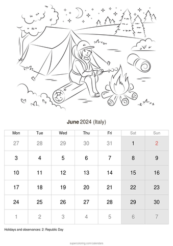 June calendar