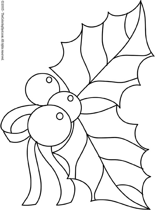 Christmas holly coloring page audio stories for kids free coloring pages colouring printables