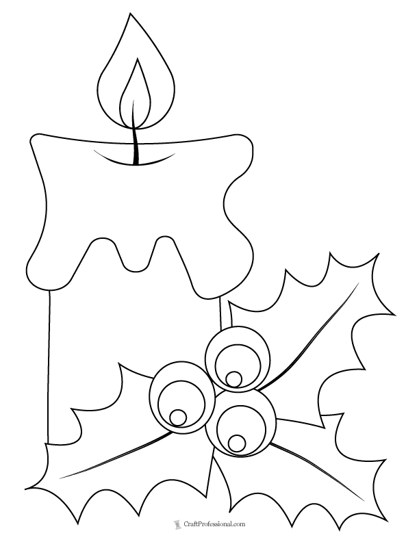 Christmas candle coloring pages free