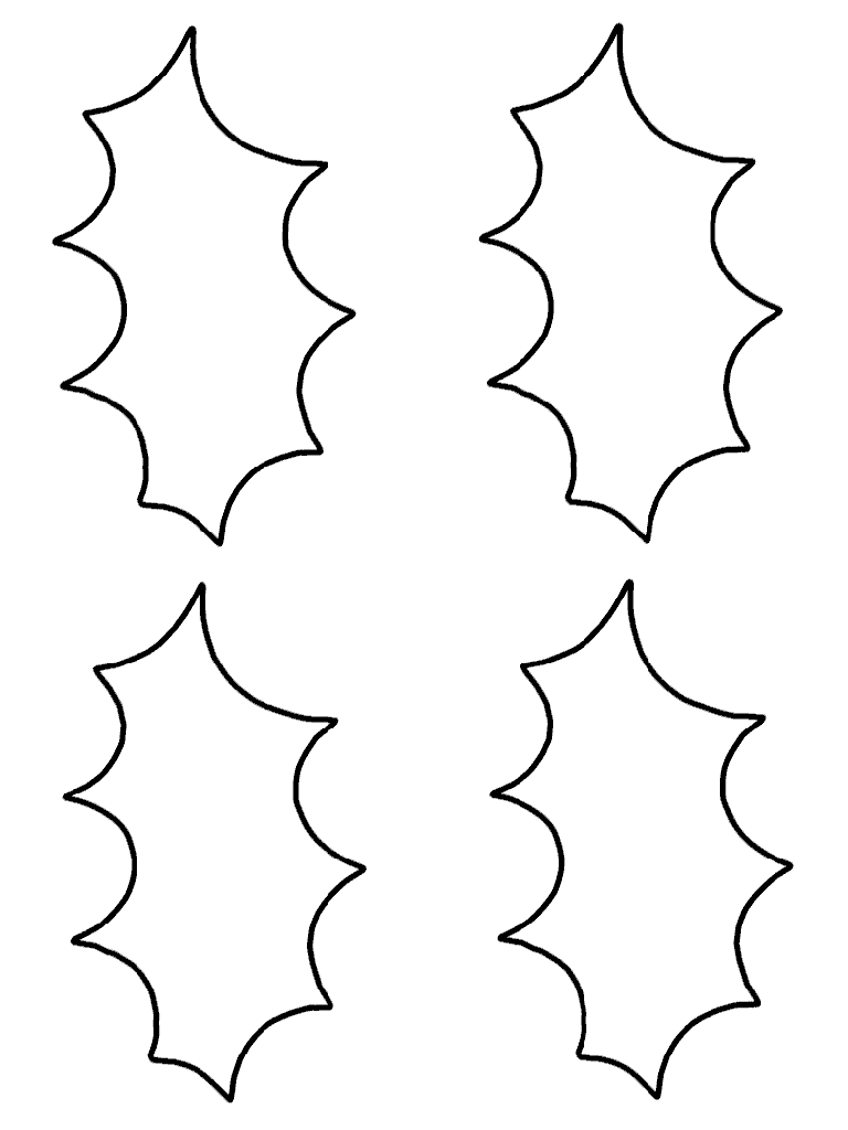 Free printable holly leaf template