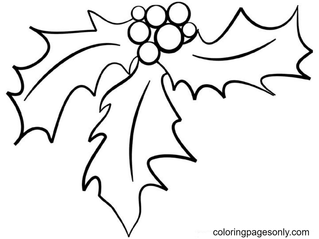 Christmas holly coloring pages printable for free download