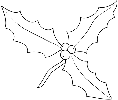 Holly leaf coloring page free printable coloring pages