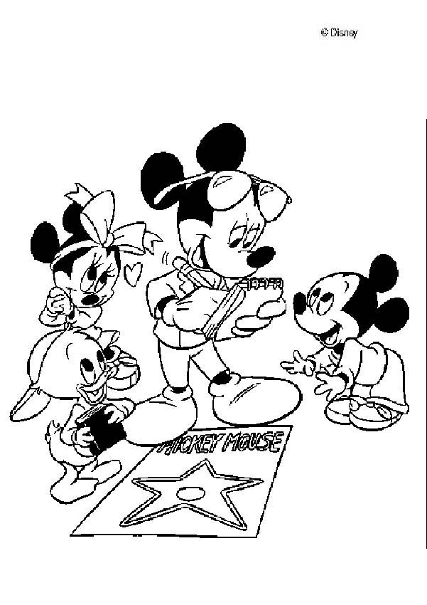 Mickey mouse on hollywood boulevard coloring pages