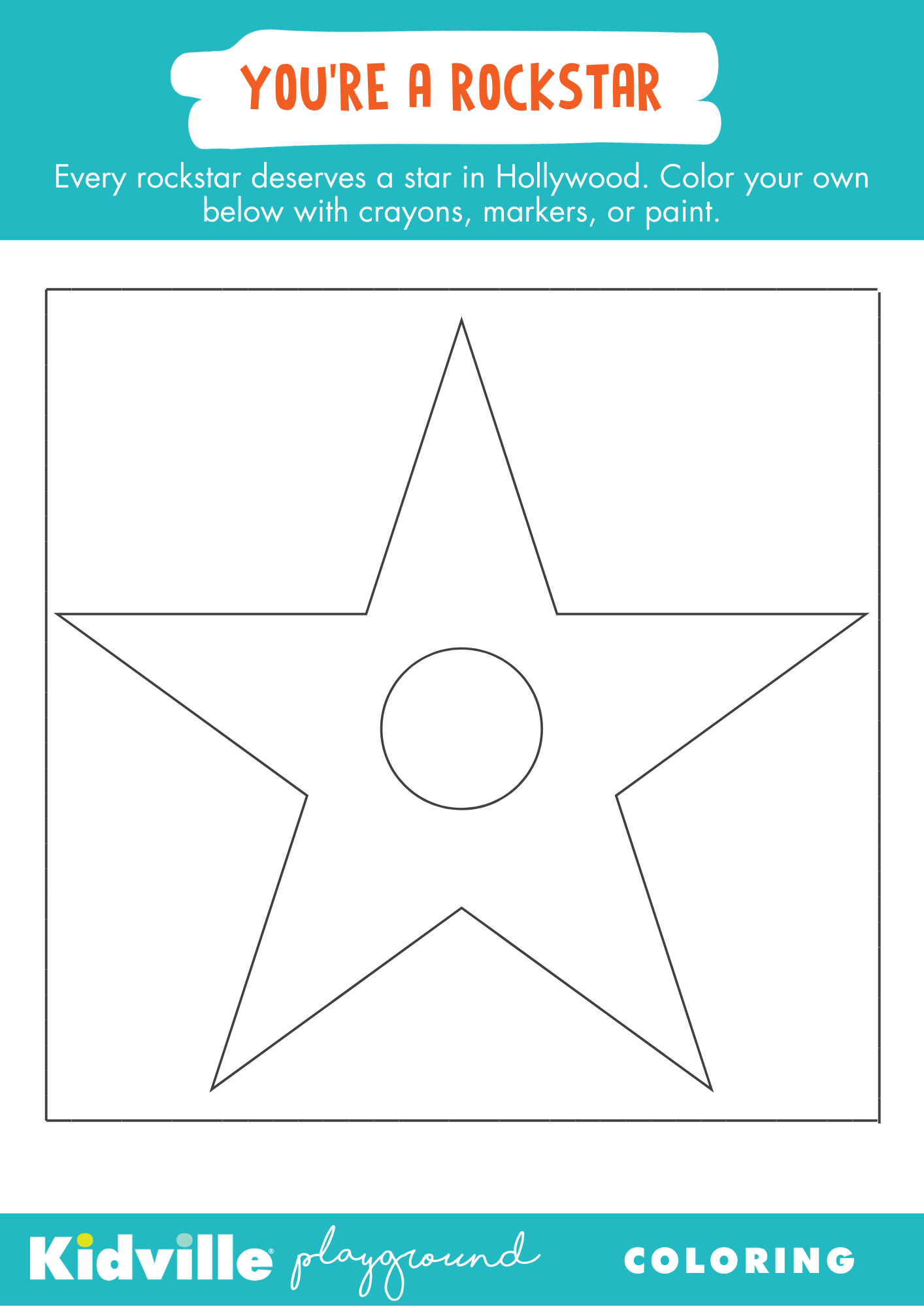 At home coloring resource hollywood star