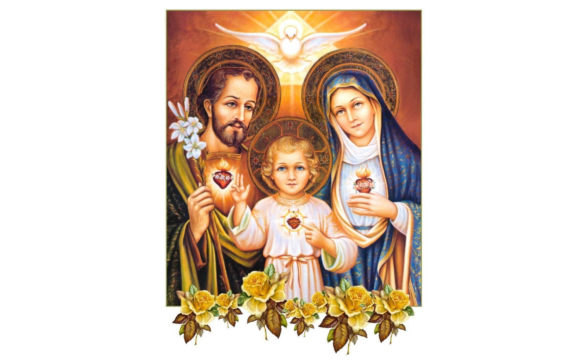 Download holy family and a bird wallpaper