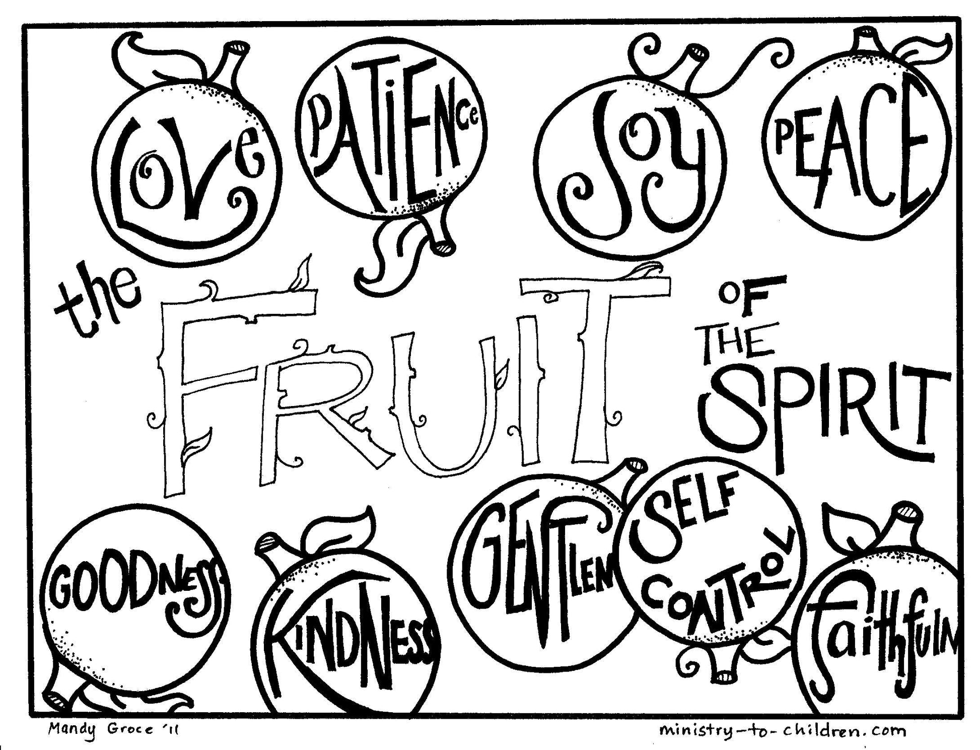 The fruit of the spirit coloring